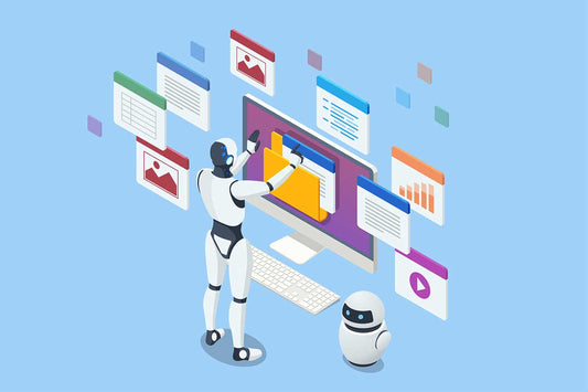 A humanoid robot manipulating a computer interface